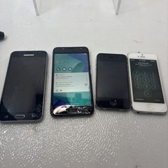 Lot 4 Cell Phone Smartphones iPhone 4 & 5 Galaxy J36V Asus Mix Status Unknown
