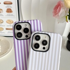 iPhone 15 Pro Max Case Cute Aesthetic Striped Phone Case for Women Girl Shockpro