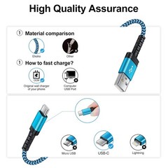 2 Pack 3FT USB-C Fast Charger for Samsung Galaxy A32 A15 5G