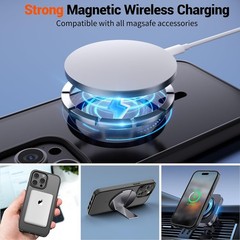 Magnetic for iPhone 15 Pro Max Case Translucent Matte Shockproof Phone Cover