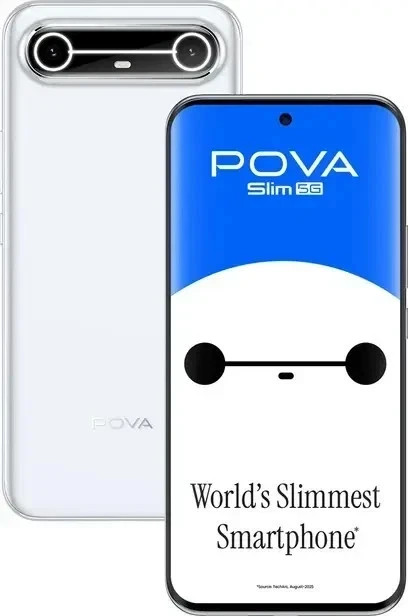 Tecno Pova Slim 5G (Slim White, 8 GB RAM 128 GB) Dimensity 6400 5G Processor