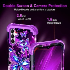 Galaxy A16 5G Case, Glow in The Dark Three Layer Heavy Duty Shockproof Protectio