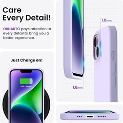 Slim Liquid Silicone Case for iPhone 14 6.1 Inches, Soft Gel Rubber Full Coverag