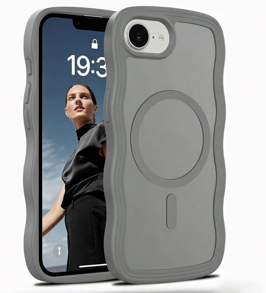 iPhone 17e case, iPhone 16e Case, Curly Wave Frame Edge Design Translucent Matte
