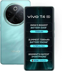 vivo T4 5G (Emerald Blaze, 256 GB 8GB) Snapdragon 7s Gen 3 5G Processor