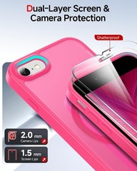 iPhone SE Case: iPhone 8 Phone Case with Screen Protector X2 and Camera Cover X2