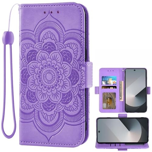 Samsung Galaxy Z Fold 6 5G 2024 Wallet Flip Case Leather Card Holder Folio Purpl