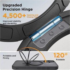 Stand Case for iPhone 17 Case with Screen Protector, 360° Rotatable Ring Kicksta