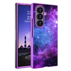 for Samsung Galaxy Z Fold 7 Case, Purple Nebula Glow in Dark Noctilucent Slim