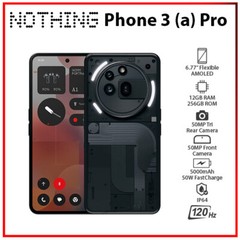 Nothing Phone 3(a) Pro BLACK 12GB+256GB Dual SIM Unlocked Android Cell Phone