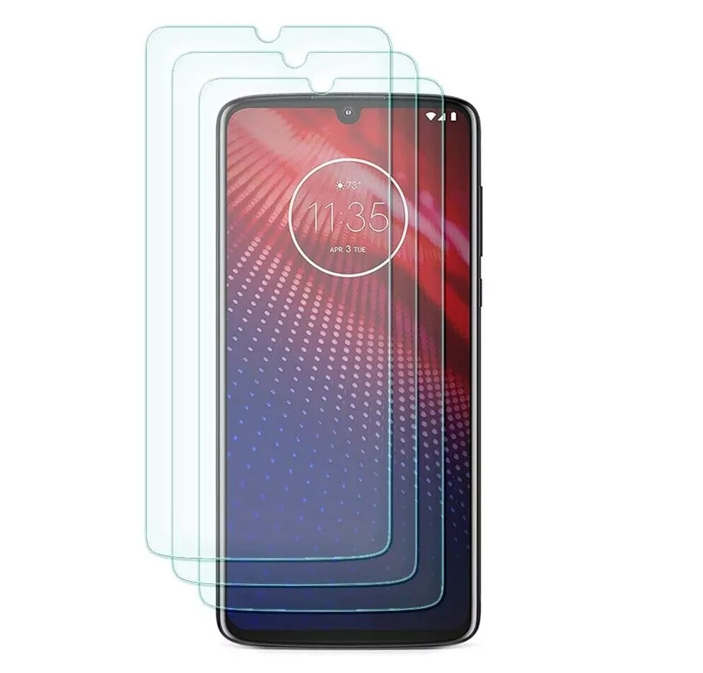 For Motorola Moto Z4 Play Screen Protector 3-Pack Tempered Glass Bubble Free