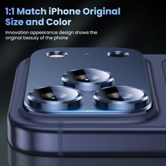 Metal Tempered Glass Rear Camera Lens Protector for iPhone 17 Pro – Deep Blue