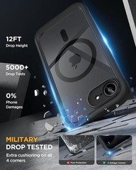 Full-Body Case & Built-in Glass Screen Protector for iPhone 17e 16e 6.1 Inch Mil
