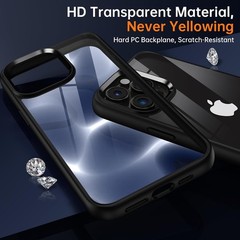 Shockproof Clear Case for iPhone 14 Pro Max, Hard Clear Back Four Corner Airbags