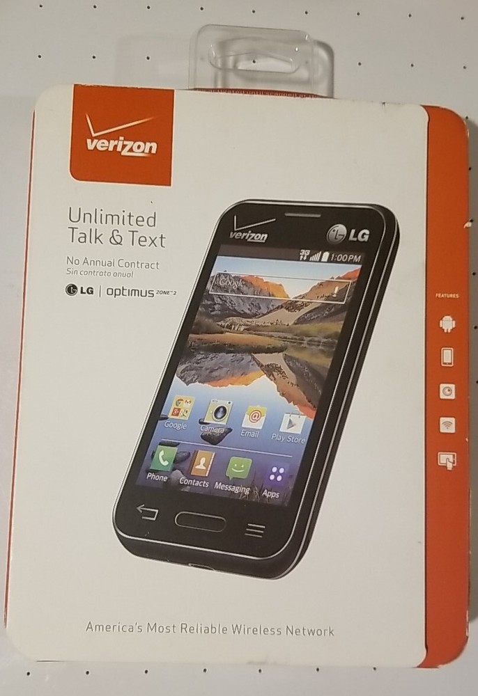 LG Optimus Zone 2 (Verizon) – LG-VS415PP – Black LOCKED NOT SCANNED Brand New