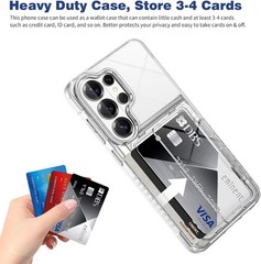 Samsung Galaxy S26 Ultra Case Wallet Clear Case with Card Holder Heavy Duty Cove