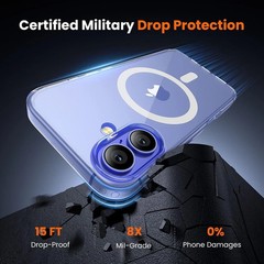 3 in 1 for iPhone 16 Plus Case Clear with Screen Protector & Camera Lens Protect