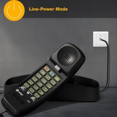 AT&T 210 Basic Trimline Corded Phone, No AC Power Required Wall-Mountable Black