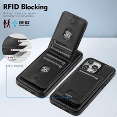 2 in 1 Detachable iPhone 14 Pro Max Wallet Case with Card Holder, Black