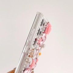 for Samsung Galaxy Z Fold 6 5G Case Luxury Crystal Rhinestone Flowers Strap