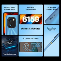 UMIDIGI Power 7S 4GB+64GB 6150mAh Dual SIM 4G Unlocked Android Smartphone