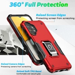 Samsung Galaxy A13 Case 5G Dual Layer Protective Heavy Duty Phone Cover Red