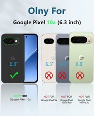 FNTCASE Matte Finish Black Shockproof Case for Google Pixel 10A – 14ft Drop Test