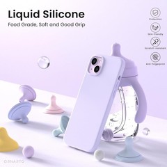 Slim Liquid Silicone Case for iPhone 14 6.1 Inches, Soft Gel Rubber Full Coverag