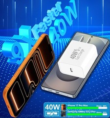 2 Pack 40W USB-C Fast Charger Block for iPhone 17/17 Pro with 6FT Cord