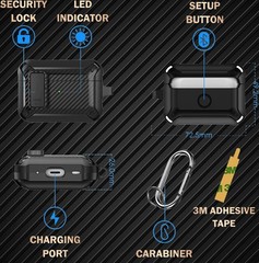 Case Lock for Airpods Pro 2nd/1st Gen with Cleaner Kit & Ear Tips (S/M/L)