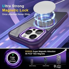 iPhone 15 ProMax Case Shockproof Anti-Fingerprint Slim Matte Purple 15FT Drop Pr