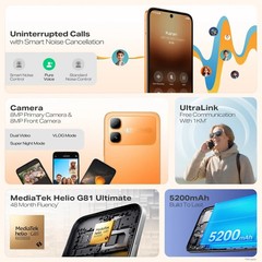 Infinix SMART 20 (BLACK 128 GB 4 GB RAM) Helio G81 Ultimate Unlocked Phone.