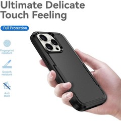 Designed for iPhone 15 Pro Max Case, Heavy Duty Shockproof Dustproof Cover, Blac
