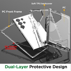Clear Heavy Duty 3-Layer Shockproof Case for Samsung Galaxy S24 Ultra – Durable
