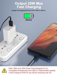 1M 2Pack for Samsung USB C to C Charging Cable 3A 25W 3FT Type C Fast Charger Co