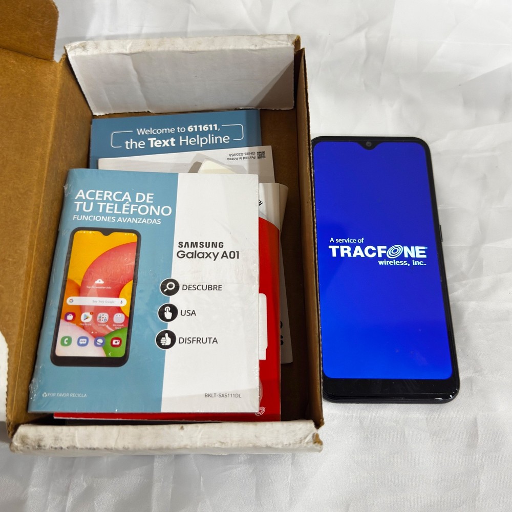 Samsung Galaxy A01 16GB SM-S111DL (GP) (Tracfone) Black, Original Box + Accessor