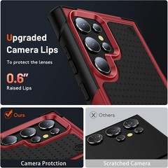 2PCS Rugged Heavy Duty Case & Shockproof Cover for Samsung Galaxy S24 Ultra