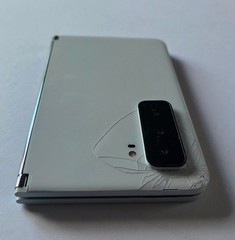 White Microsoft Surface Duo 2 Android Phone 128GB -Works but CRACKS near Camera