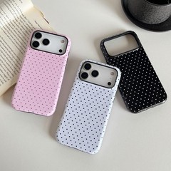 iPhone 17 Pro Case Cute Aesthetic Polka Dot Phone Case for Women Girl Shockproof