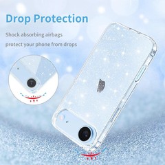 iPhone Air Case Clear Glitter, Sparkle Soft TPU Transparent Shockproof Slim Blin