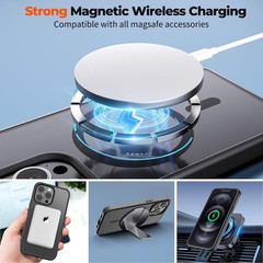 Magnetic for iPhone 12 Pro Max Case, Translucent Matte Shockproof Phone Cover, B