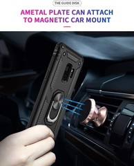 Shockproof Cover Case for Samsung Galaxy S9, Black, with HD Screen Protectors &