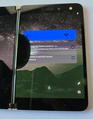 White Microsoft Surface Duo 128GB Android Phone – Works but DAMAGED RIGHT & BACK