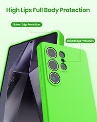 Silicone Case for Samsung Galaxy S25 Ultra, Soft Slim Liquid Silicone Neon Green