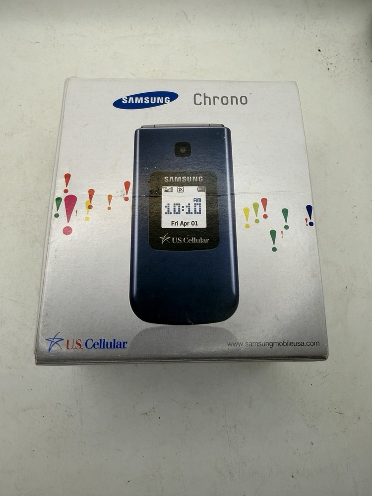 Samsung Chrono SCH-R260 U.S. Cellular Flip Phone Tested Working Boxed