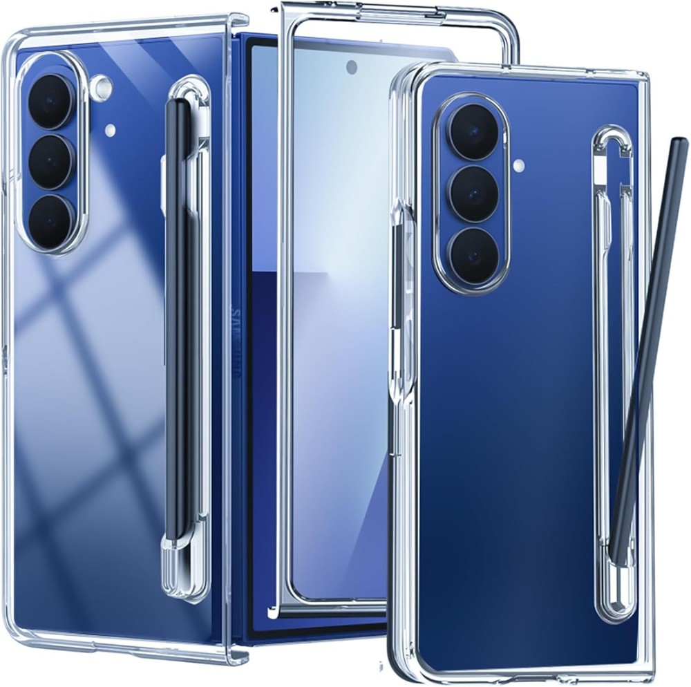 QiiStar Clear Case for Samsung Galaxy Z Fold 7, Shockproof with S-Pen Holder Slo