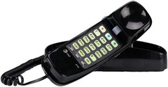 AT&T 210 Basic Trimline Corded Phone, No AC Power Required Wall-Mountable Black