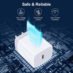 USB-C Wall Charger Fast Charging for Samsung Galaxy A14 5G, Pixel 7, 6FT Cable