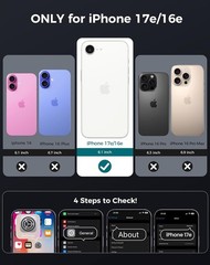 Case & Tempered Glass Screen Protector for iPhone 17e/16e Blue Privacy Shockproo