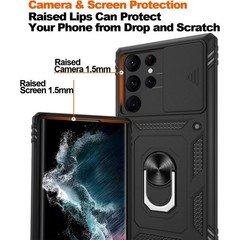 For Samsung Galaxy S22 Ultra Case,Military Grade with Stand,Screen Protectors